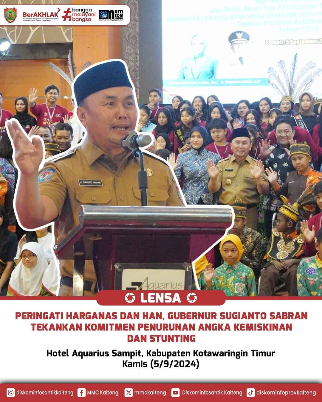 Peringatan Hari keluarga Nasional (Harganas) ke 31 Hari Anak Nasional ke 40 dan Temu Kerja Tim Percepatan Penurunan Stunting Tingkat Provinsi Kalimantan Tengah Tahun 2024.