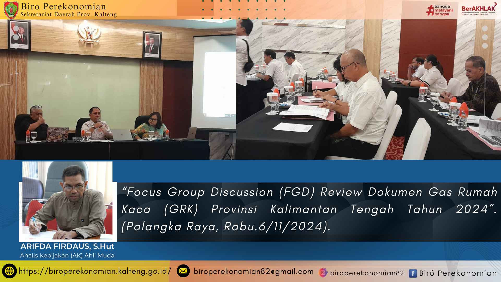 Focus Group Discussion (FGD) Review Dokumen Gas Rumah Kaca (GRK) Provinsi Kalimantan Tengah Tahun 2024.